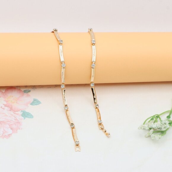 Elegant Rose Gold Necklace with Sparkling Stones, XPNL0339 - Picture 12 of 12